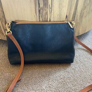 VALENTINA BLACK BROWN VINTAGE CROSSBODY BAG